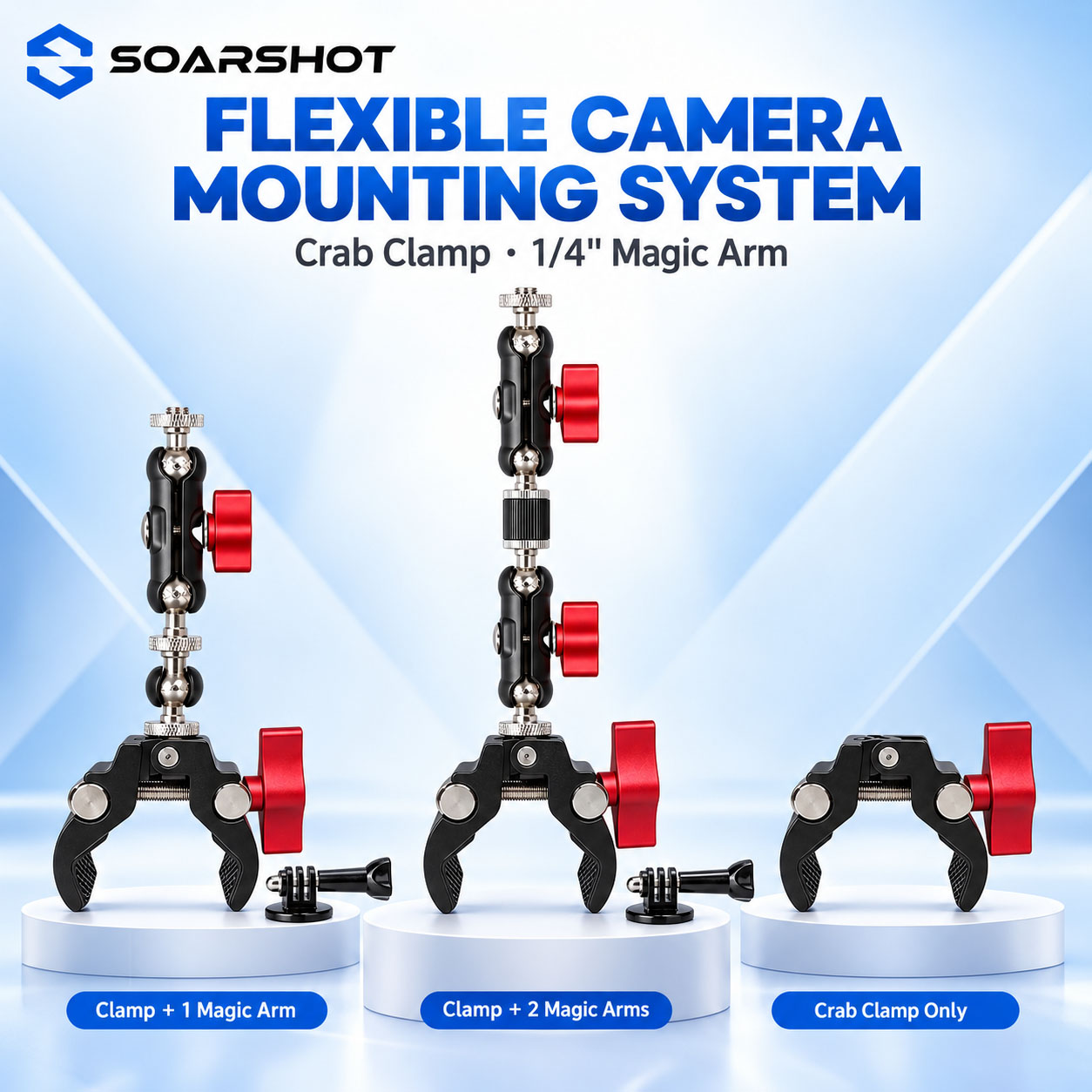 SOARSHOT 카메라 클램프, 마법 팔, 1/4 나사 - Photography Lighting Description 리뷰 및 가격